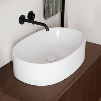 Раковина накладная Scarabeo SKINNY 60x40 см, белый, глянцевый